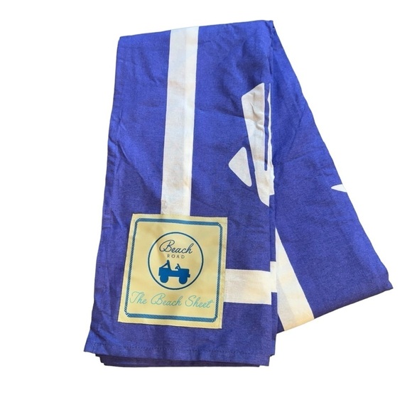 New Beach Road the Blanket Sheet Seashells Starfish Purple White 6’x6’ - Picture 3 of 7